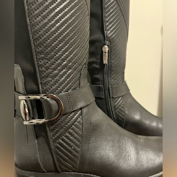 Vince Camuto Pordalia Knee High Boots - Textured Black - Picture 2 of 5